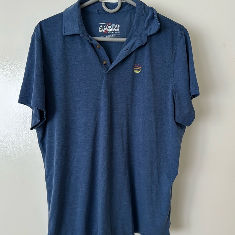 Marine layer blue sport polo.